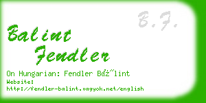 balint fendler business card